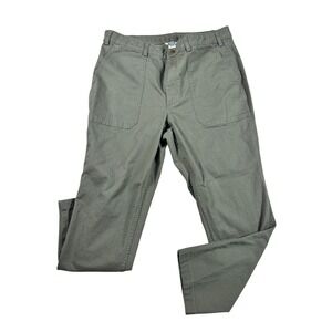 Duluth Trading Co Olive Green Herringbone Cargo Pants Womens 18x29 Straight Leg